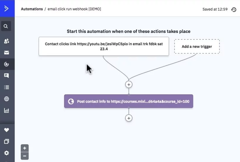 activecampaign webhooks in automatiseringen