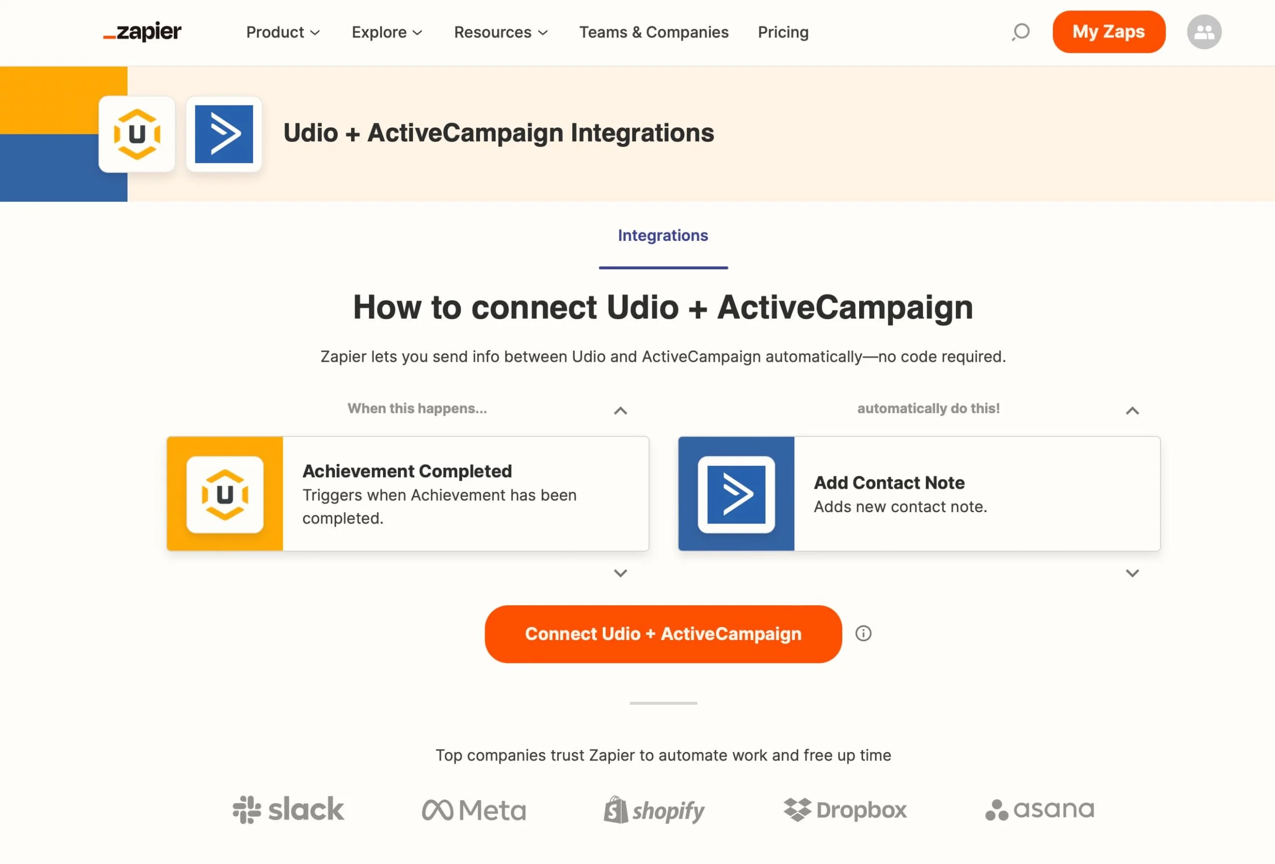zapier connecten met activecampaign